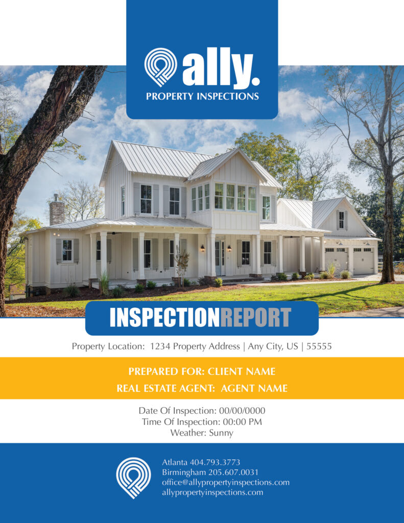 Sample Ally Property Inspections report cover