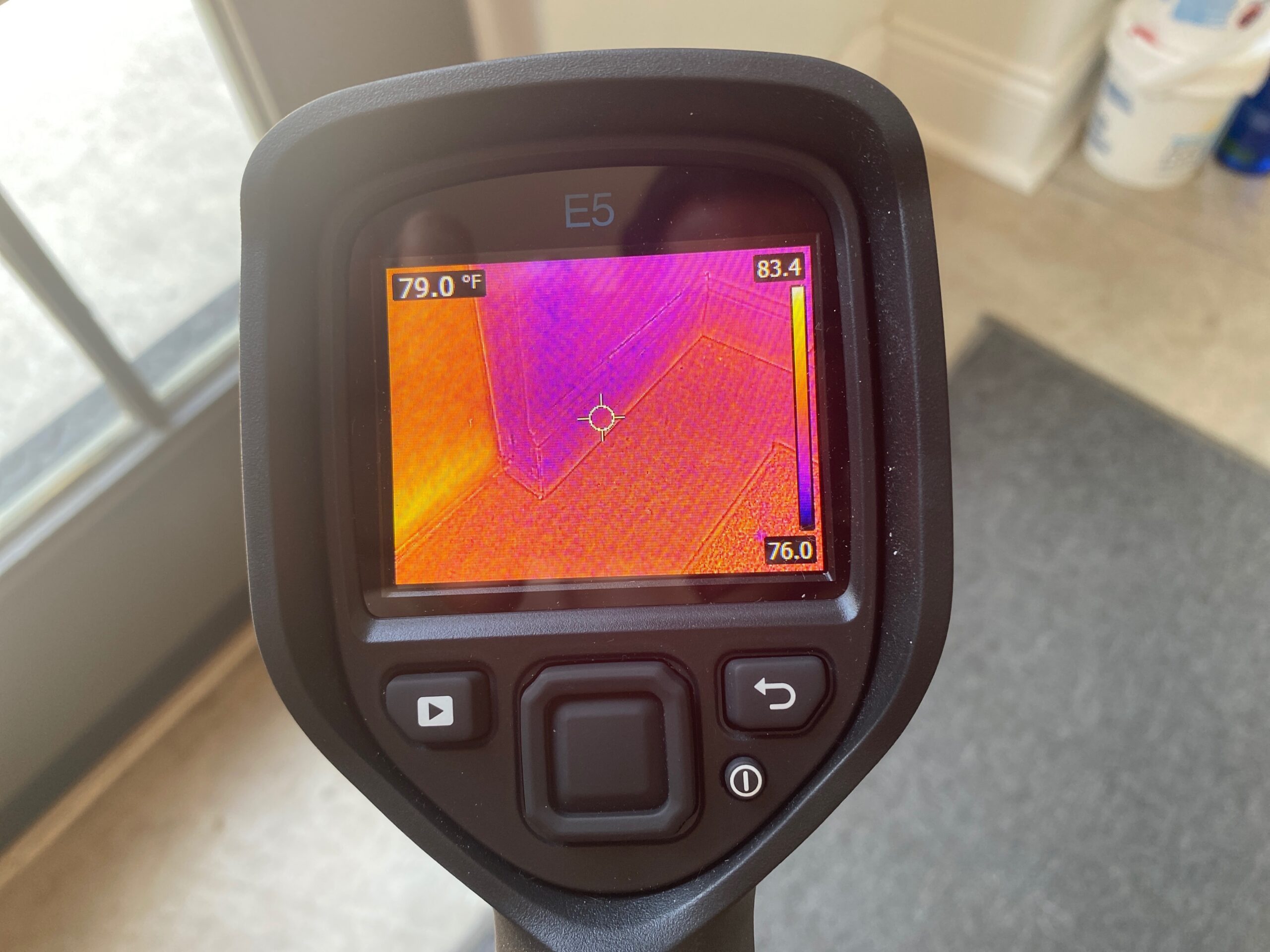 Thermal image of a wet wall revealing hidden moisture a standard home inspection can miss